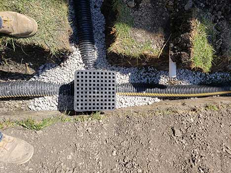 french drain system installation.