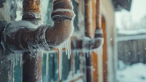 a frozen home plumbing system